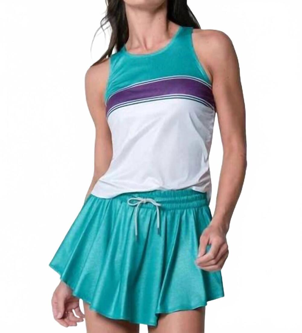 NEW LUCKY IN LOVE chroma stripe cinch tank in white